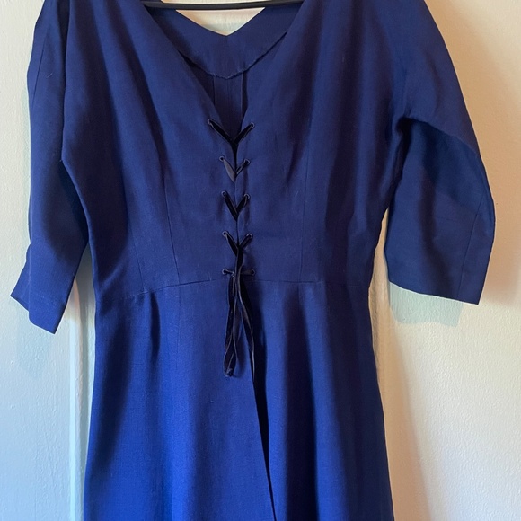 Blue dress with lace up back - Picture 4 of 5